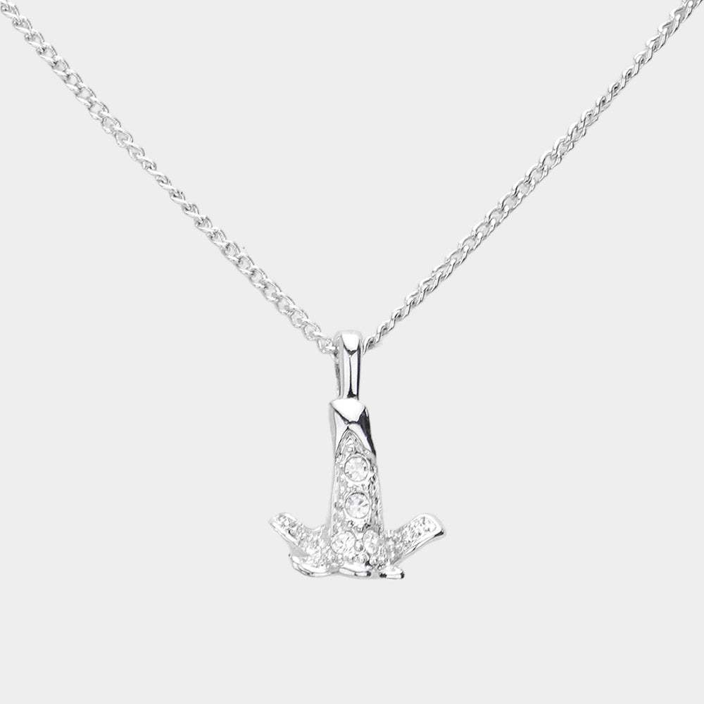Rhinestone Paved Pendant Necklace - Madeline Love - Flyclothing LLC