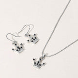 Rhinestone Embellished Crown Pendant Necklace - Madeline Love - Flyclothing LLC