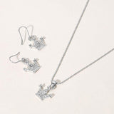 Rhinestone Embellished Crown Pendant Necklace - Madeline Love - Flyclothing LLC