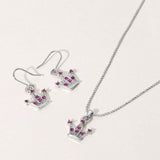 Rhinestone Embellished Crown Pendant Necklace - Madeline Love - Flyclothing LLC