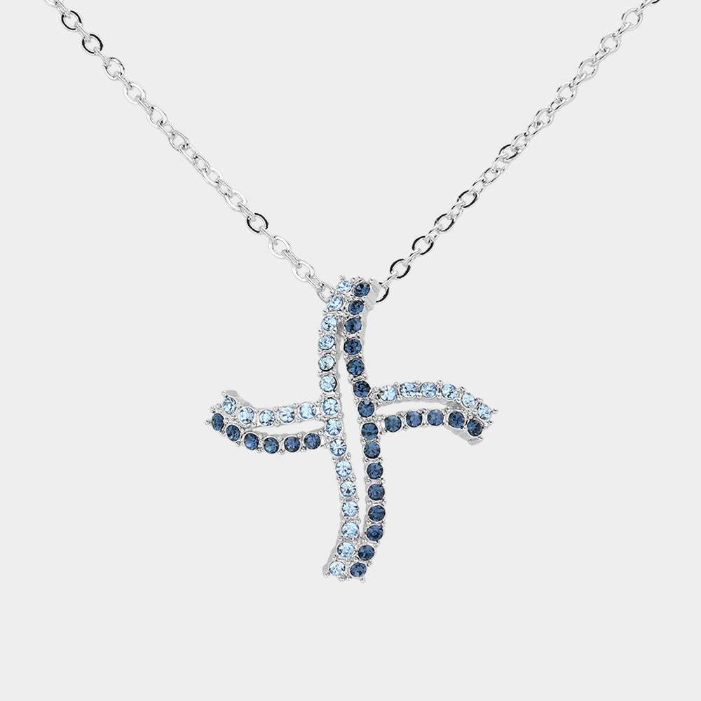 Stone Paved Abstract Wheel Pendant Necklace - Madeline Love - Flyclothing LLC
