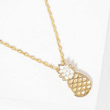 Rhinestone Pineapple Pendant Necklace - Madeline Love - Flyclothing LLC
