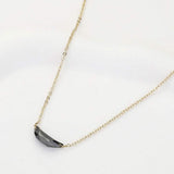 CZ Crescent Moon Stone Pendant Necklace - Madeline Love - Flyclothing LLC