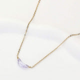CZ Crescent Moon Stone Pendant Necklace - Madeline Love - Flyclothing LLC