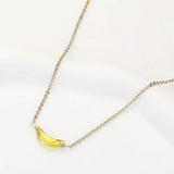 CZ Crescent Moon Stone Pendant Necklace - Madeline Love - Flyclothing LLC