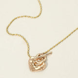 Hammered Metal Heart Toggle Necklace - Madeline Love - Flyclothing LLC