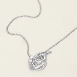 Hammered Metal Heart Toggle Necklace - Madeline Love - Flyclothing LLC