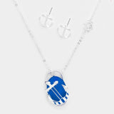 Resin Oval Anchor Pendant Necklace - Madeline Love - Flyclothing LLC