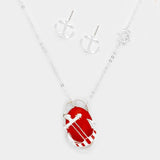 Resin Oval Anchor Pendant Necklace - Madeline Love - Flyclothing LLC