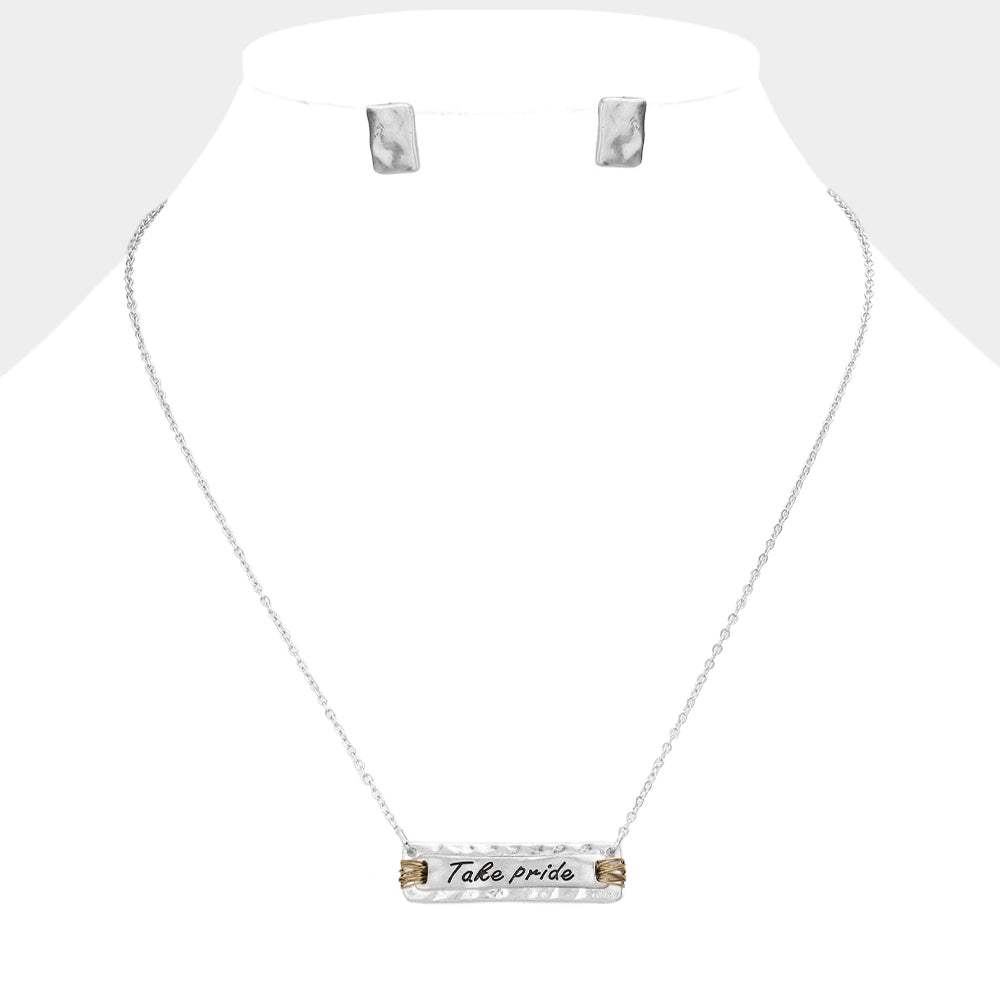 "Take pride" Message Pendant Necklace - Madeline Love - Flyclothing LLC