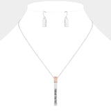 "Forever Together" Metal Bar Pendant Necklace - Madeline Love - Flyclothing LLC