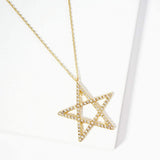 Gold Dipped CZ Pave Star Pendant Necklace - Madeline Love - Flyclothing LLC