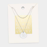 -H- Initial Monogram Round Metal Pendant Necklace - Madeline Love - Flyclothing LLC