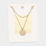 -I- Initial Monogram Round Metal Pendant Necklace - Madeline Love - Flyclothing LLC