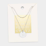 -I- Initial Monogram Round Metal Pendant Necklace - Madeline Love - Flyclothing LLC