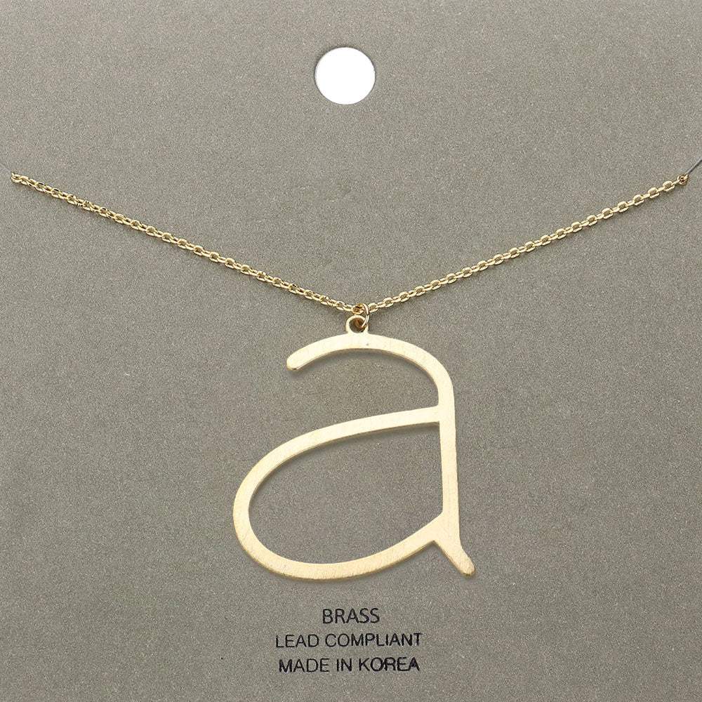 -a- Brass Initial Monogram Metal Pendant Necklace - Madeline Love - Flyclothing LLC