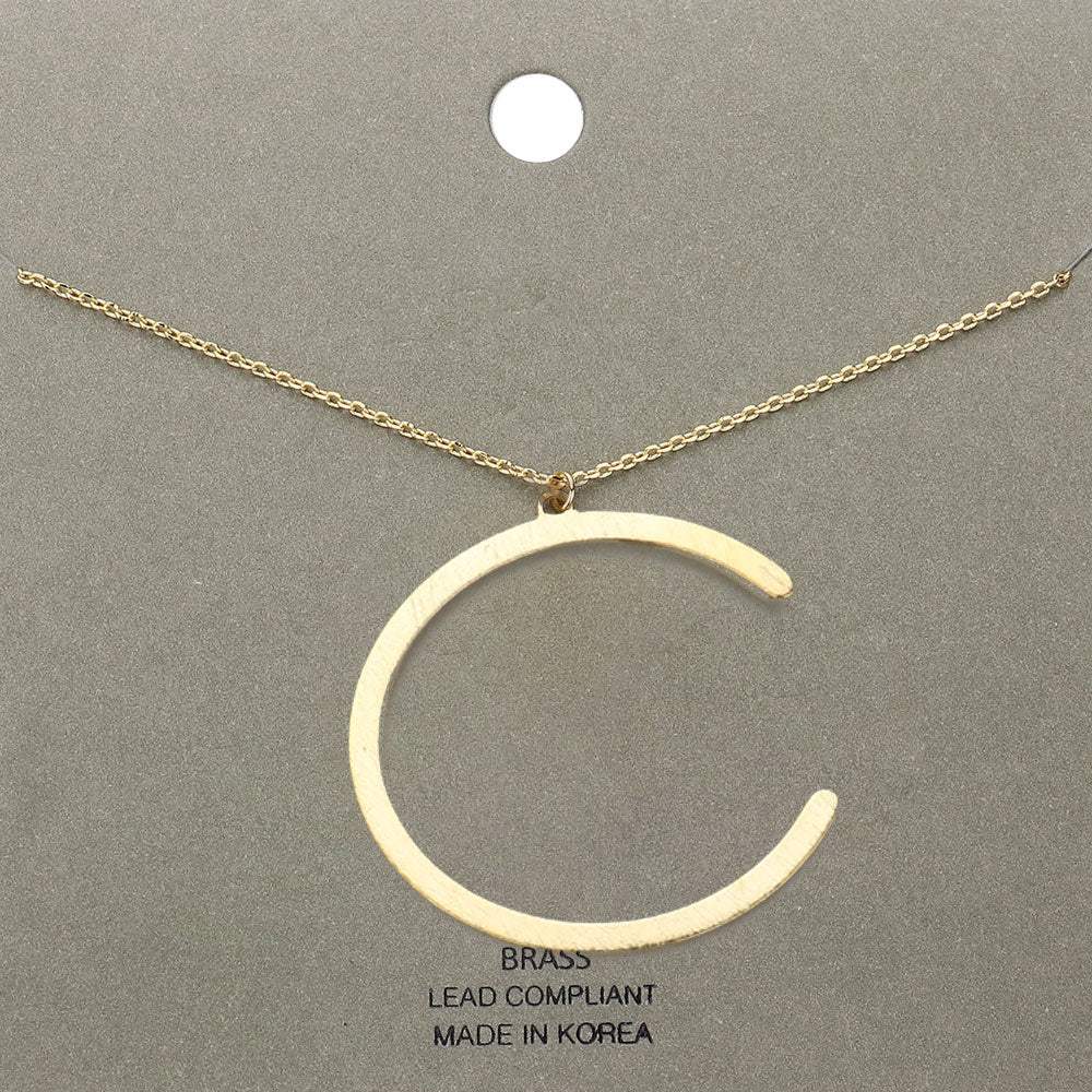 -c- Brass Initial Monogram Metal Pendant Necklace - Madeline Love - Flyclothing LLC
