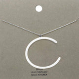 -c- Brass Initial Monogram Metal Pendant Necklace - Madeline Love - Flyclothing LLC