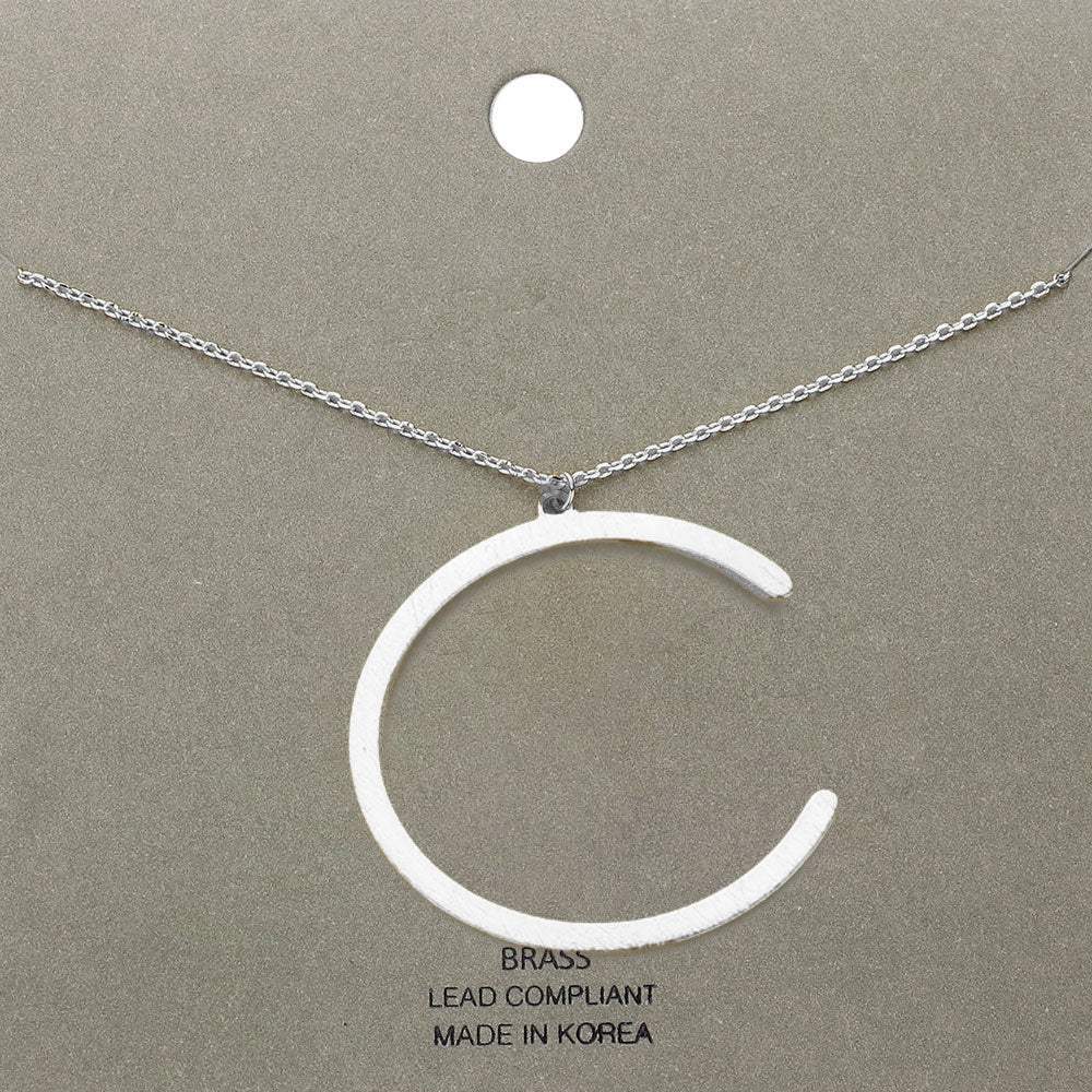 -c- Brass Initial Monogram Metal Pendant Necklace - Madeline Love - Flyclothing LLC