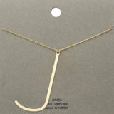 -j- Brass Initial Monogram Metal Pendant Necklace - Madeline Love - Flyclothing LLC