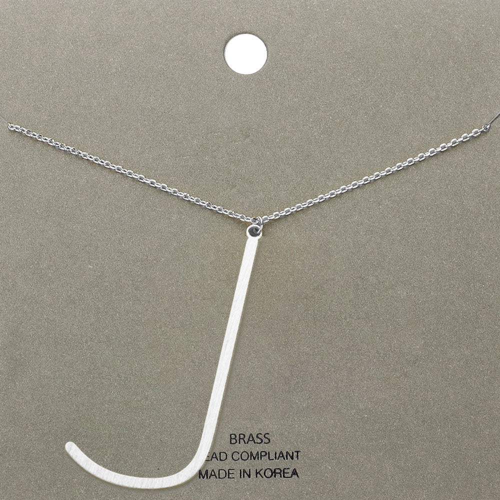 -j- Brass Initial Monogram Metal Pendant Necklace - Madeline Love - Flyclothing LLC