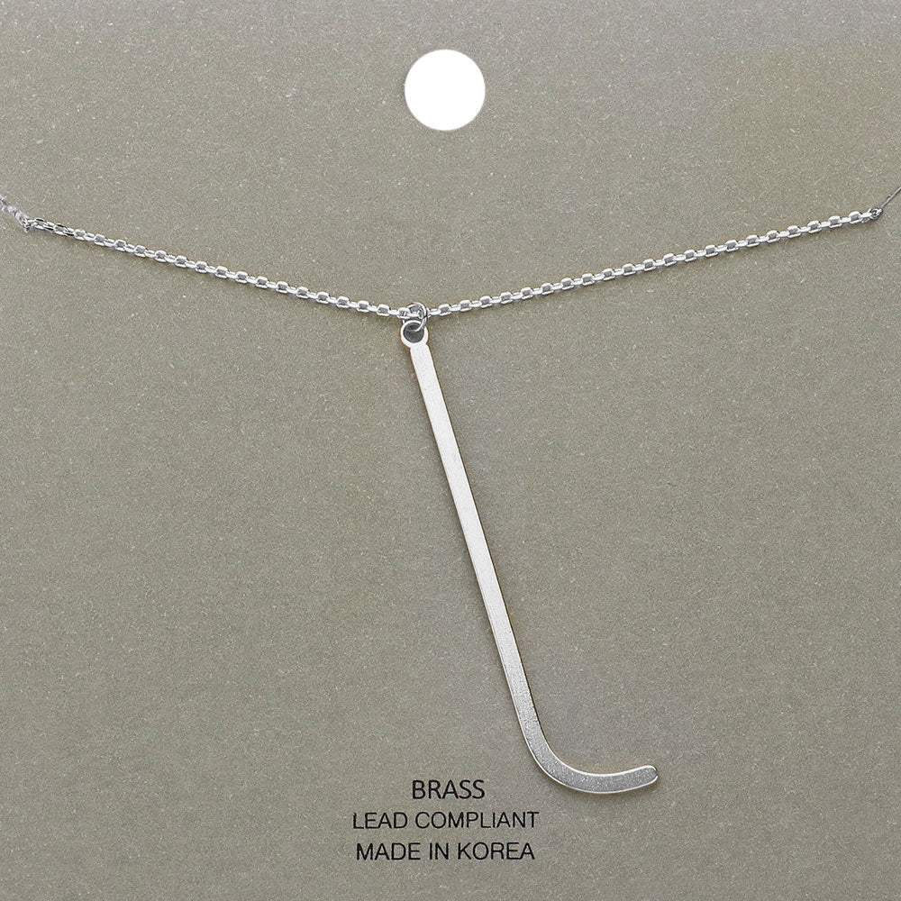 -l- Brass Initial Monogram Metal Pendant Necklace - Madeline Love - Flyclothing LLC