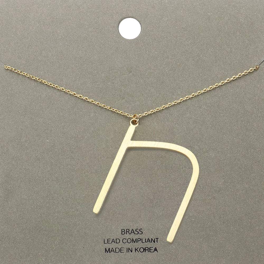 -n- Brass Initial Monogram Metal Pendant Necklace - Madeline Love - Flyclothing LLC