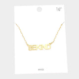 BE KIND Brass Metal Message Pendant Necklace - Madeline Love - Flyclothing LLC