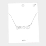 BE KIND Brass Metal Message Pendant Necklace - Madeline Love - Flyclothing LLC