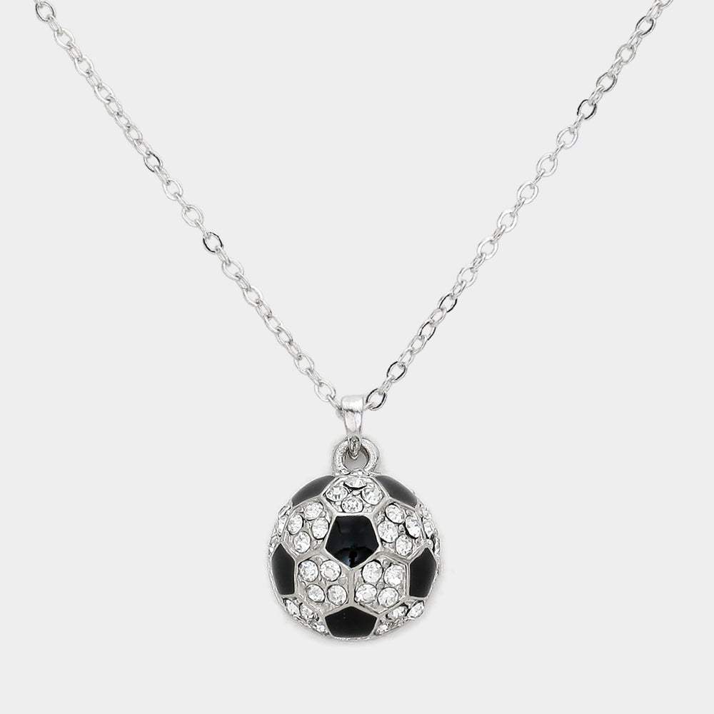 Crystal Soccer Pendant Necklace - Madeline Love - Flyclothing LLC
