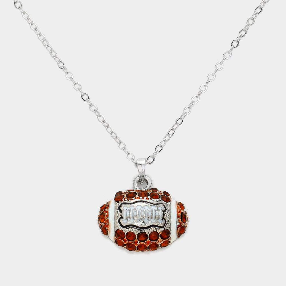 Crystal Football Pendant Necklace - Madeline Love - Flyclothing LLC