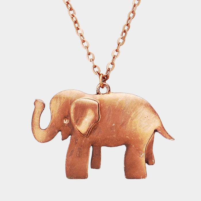 Elephant pendant long necklace - Madeline Love - Flyclothing LLC