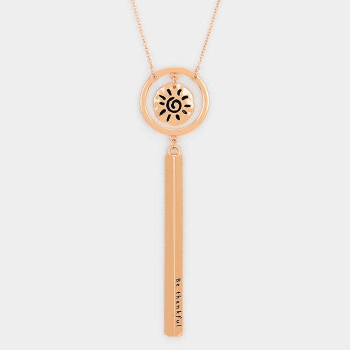 Be thankful _ Patterned Sun Necklace - Madeline Love - Flyclothing LLC