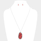 Abstract Natural Stone Pendant Necklace - Madeline Love - Flyclothing LLC