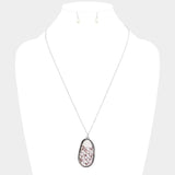 Abstract Natural Stone Pendant Necklace - Madeline Love - Flyclothing LLC