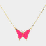 Butterfly Druzy Pendant Necklace - Madeline Love - Flyclothing LLC