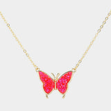 Butterfly Druzy Pendant Necklace - Madeline Love - Flyclothing LLC
