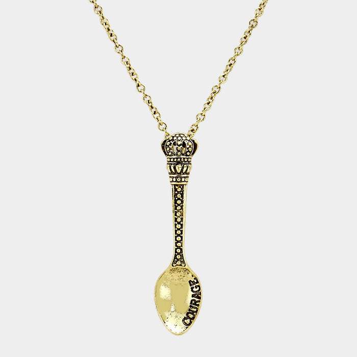 COURAGE _ Classic Pattern Spoon Pendant Necklace - Madeline Love - Flyclothing LLC