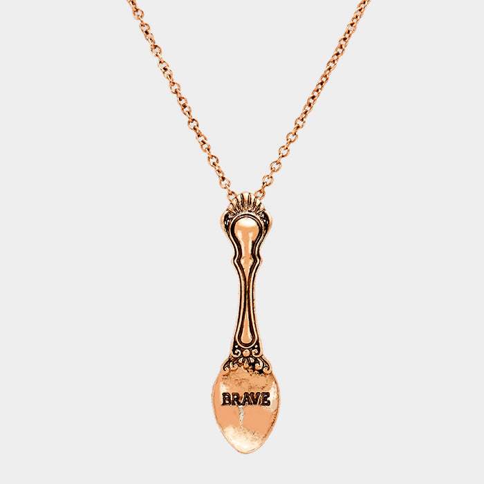 BRAVE _ Classic Pattern Spoon Pendant Necklace - Madeline Love - Flyclothing LLC