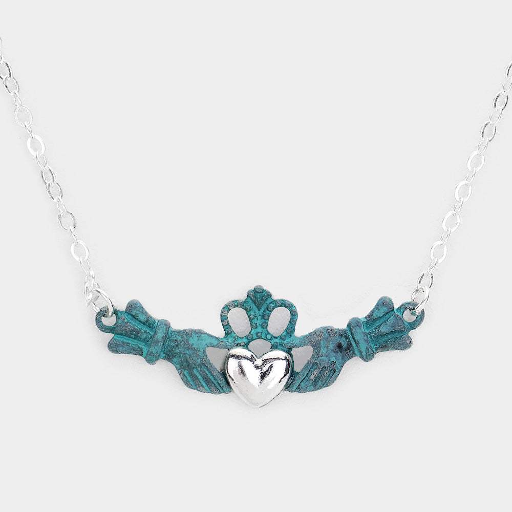 Metal Claddagh Pendant Necklace - Madeline Love - Flyclothing LLC