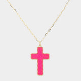 Druzy Cross Pendant Necklace - Madeline Love - Flyclothing LLC