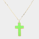 Druzy Cross Pendant Necklace - Madeline Love - Flyclothing LLC