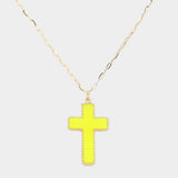 Druzy Cross Pendant Necklace - Madeline Love - Flyclothing LLC