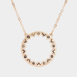 Antique Pattern Metal Open Circle Pendant Necklace - Madeline Love - Flyclothing LLC