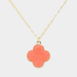 Druzy Quatrefoil Pendant Necklace - Madeline Love - Flyclothing LLC