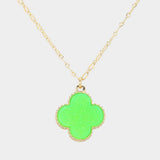 Druzy Quatrefoil Pendant Necklace - Madeline Love - Flyclothing LLC