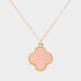 Druzy Quatrefoil Pendant Necklace - Madeline Love - Flyclothing LLC