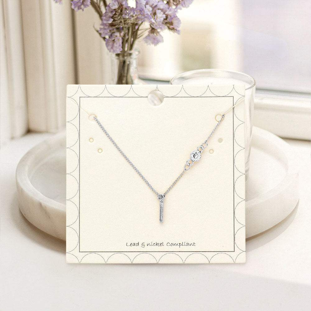L - Small Letter Initial Monogram Pendant Necklace with Crystal - Madeline Love - Flyclothing LLC