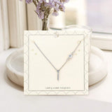 L - Small Letter Initial Monogram Pendant Necklace with Crystal - Madeline Love - Flyclothing LLC