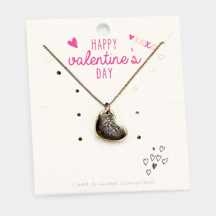 Antique Plated Heart Pendant Necklace - Madeline Love - Flyclothing LLC